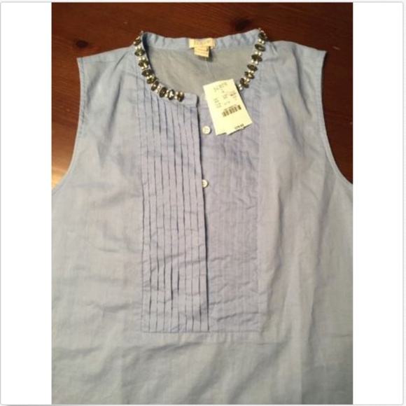 NWT J CREW Embellished blouse shirt Sz 10 - Picture 5 of 6
